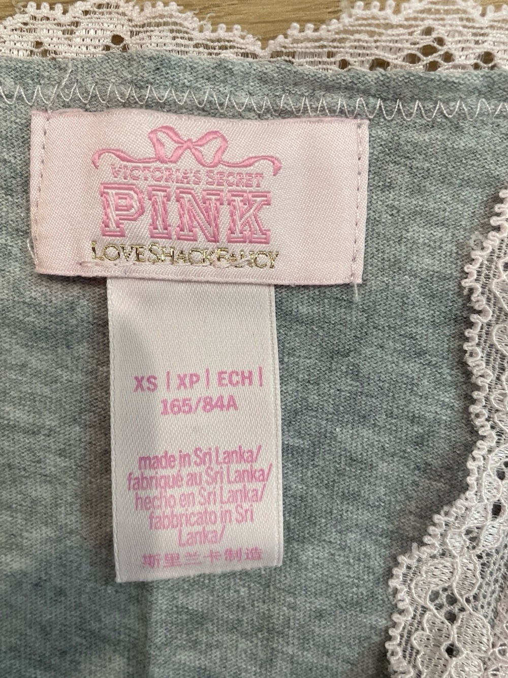LoveShackFancy Gray Tank Top with Pink Bow - Picture 2 of 3